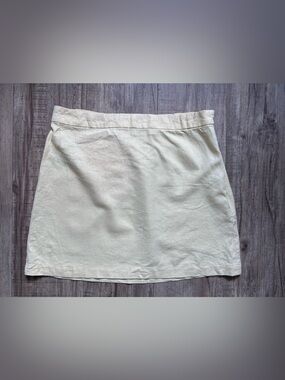 Linen Blend butter yellow Mini Skirt summer beach beachy neutral Lagenlook